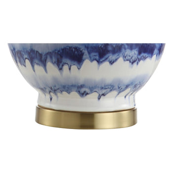 Tucker 30.5" Striped Ceramic/Metal LED Table Lamp - JONATHAN Y